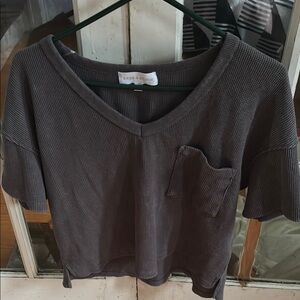 Gray Boxy Relaxed Short Sleeve Tee